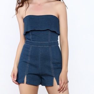 Do & Be Denim Strapless Romper